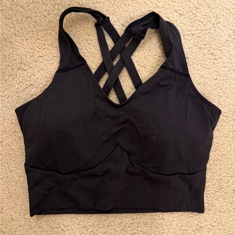 Balance Athletica Black Sports Bra Criss-Cross Design